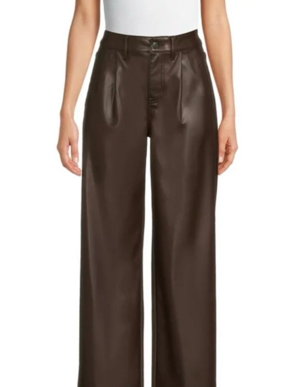 Brown Faux Leather Pants